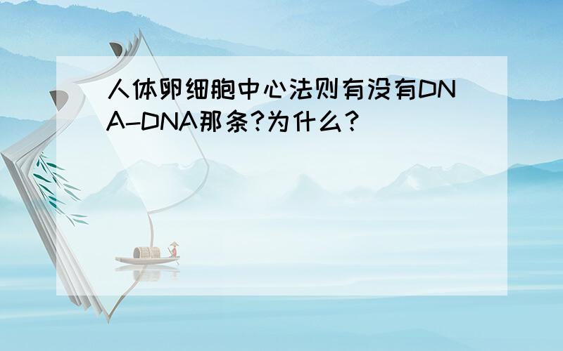 人体卵细胞中心法则有没有DNA-DNA那条?为什么？