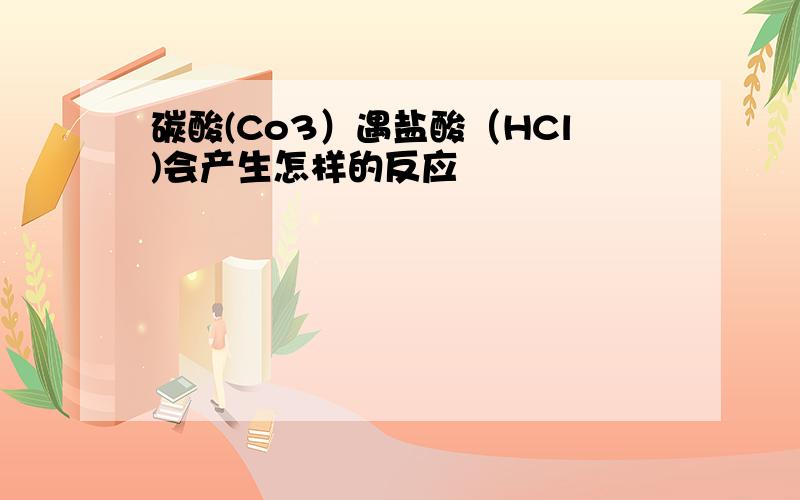 碳酸(Co3）遇盐酸（HCl)会产生怎样的反应