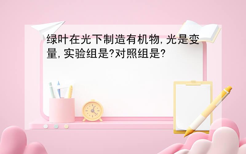 绿叶在光下制造有机物,光是变量,实验组是?对照组是?