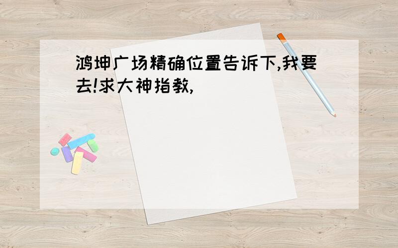 鸿坤广场精确位置告诉下,我要去!求大神指教,