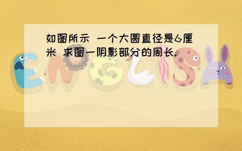 如图所示 一个大圆直径是6厘米 求图一阴影部分的周长.