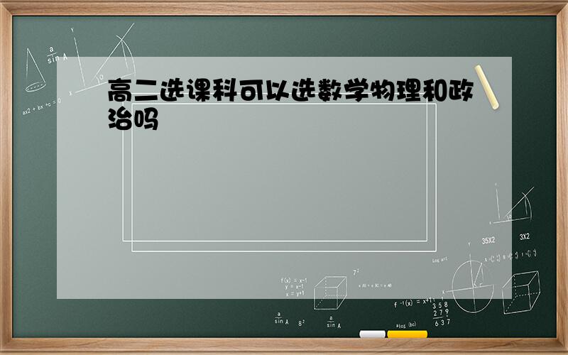 高二选课科可以选数学物理和政治吗