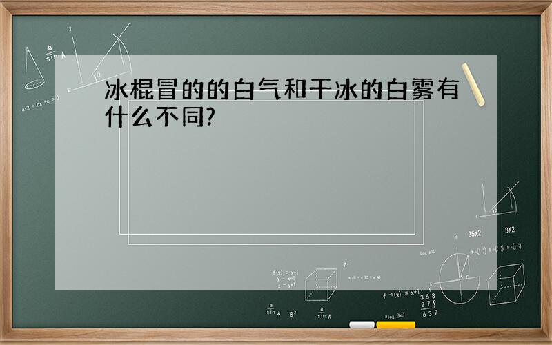 冰棍冒的的白气和干冰的白雾有什么不同?