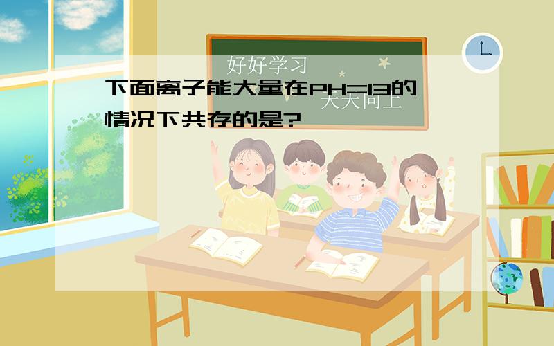 下面离子能大量在PH=13的情况下共存的是?