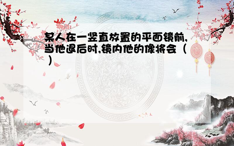 某人在一竖直放置的平面镜前,当他退后时,镜内他的像将会（ ）