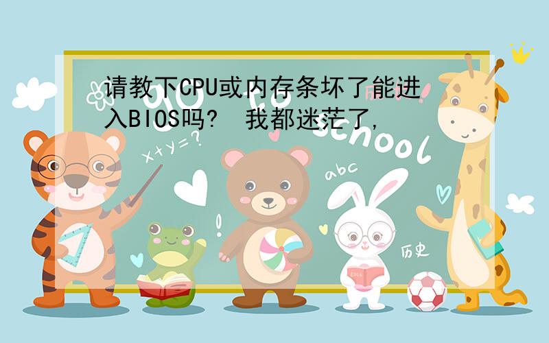 请教下CPU或内存条坏了能进入BIOS吗?　我都迷茫了,