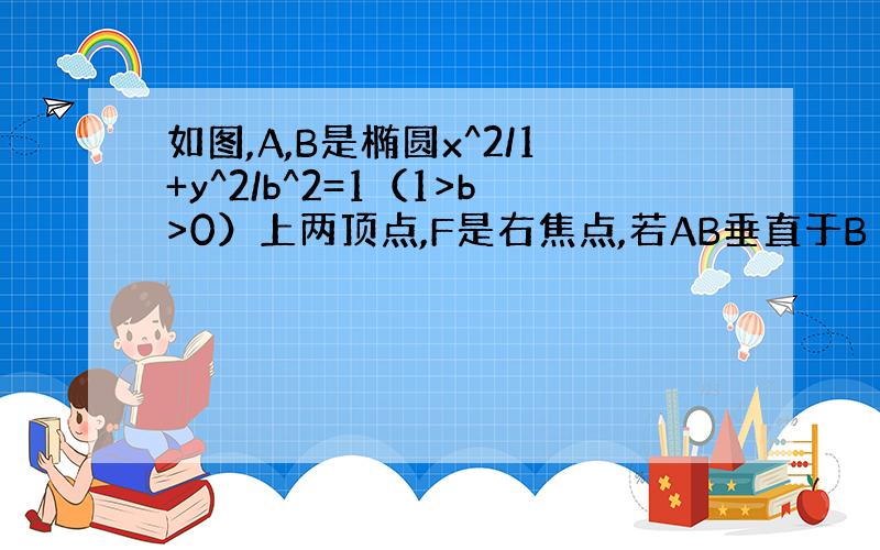 如图,A,B是椭圆x^2/1+y^2/b^2=1（1>b>0）上两顶点,F是右焦点,若AB垂直于B