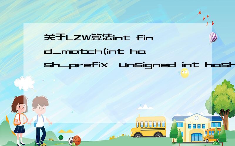 关于LZW算法int find_match(int hash_prefix,unsigned int hash_char