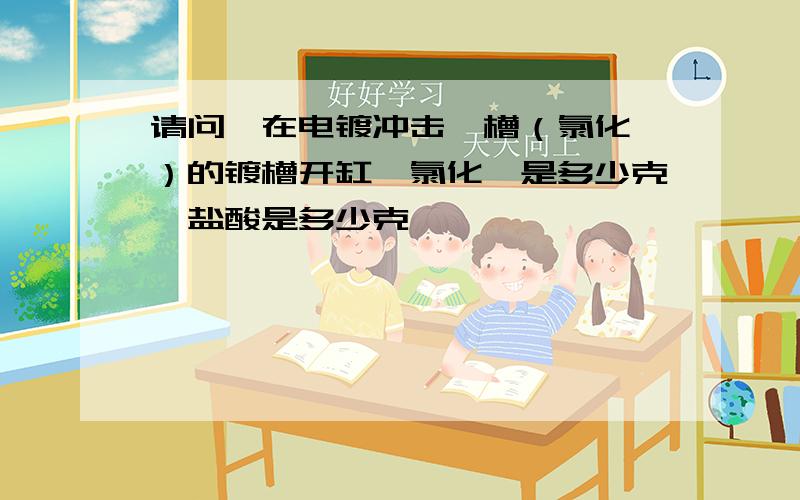 请问,在电镀冲击镍槽（氯化镍）的镀槽开缸,氯化镍是多少克,盐酸是多少克