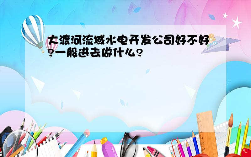 大渡河流域水电开发公司好不好?一般进去做什么?