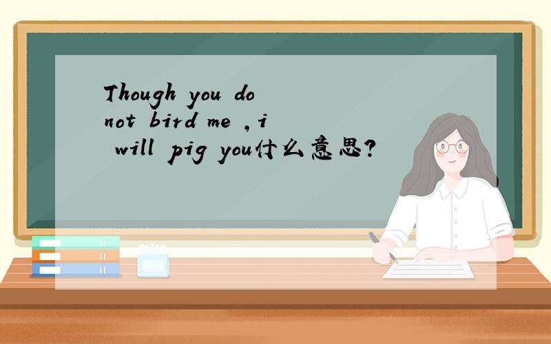 Though you do not bird me ,i will pig you什么意思?