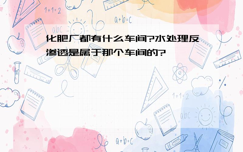 化肥厂都有什么车间?水处理反渗透是属于那个车间的?