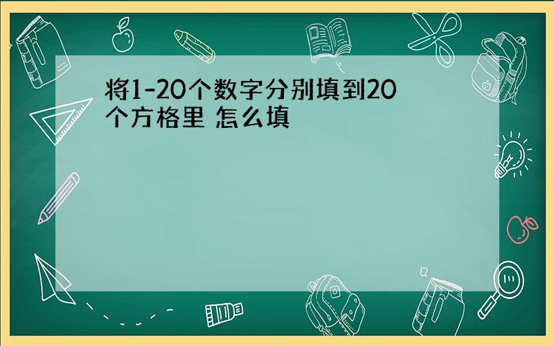 将1-20个数字分别填到20个方格里 怎么填