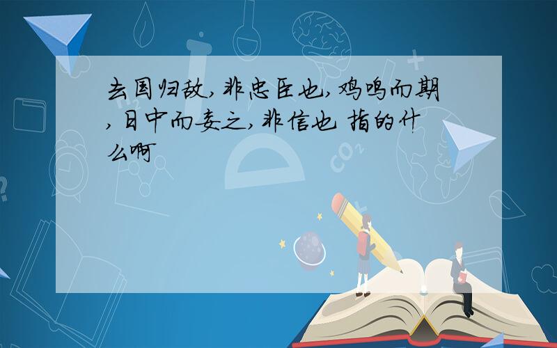 去国归敌,非忠臣也,鸡鸣而期,日中而妄之,非信也 指的什么啊