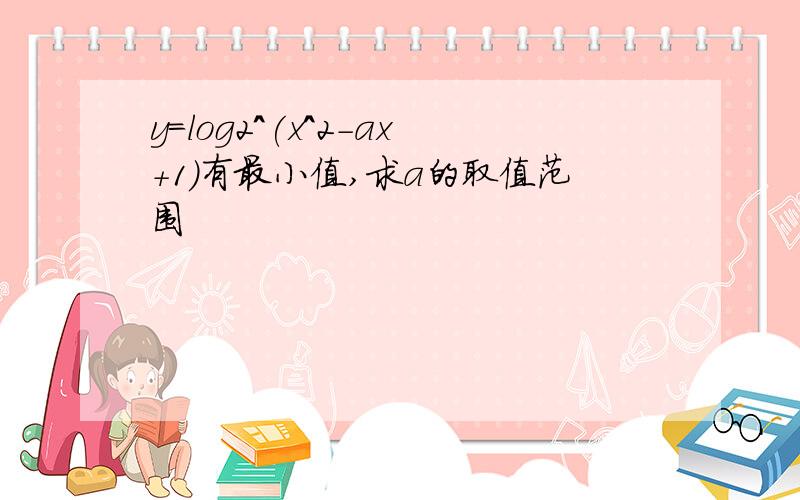 y=log2^(x^2-ax+1)有最小值,求a的取值范围