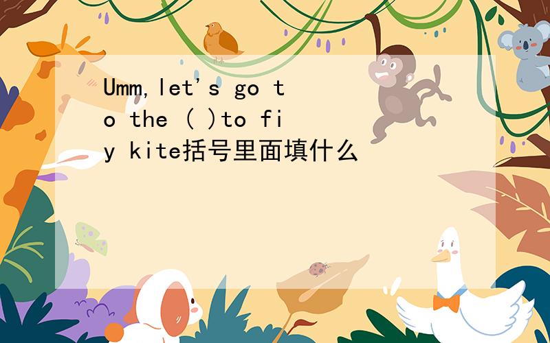 Umm,let's go to the ( )to fiy kite括号里面填什么