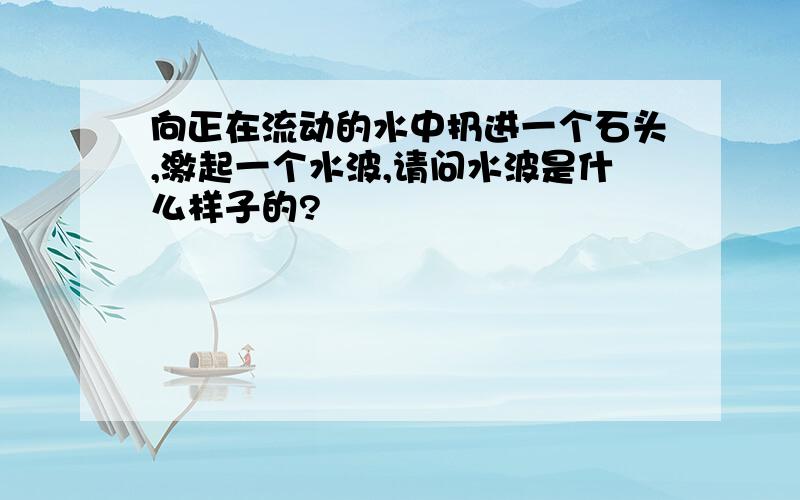 向正在流动的水中扔进一个石头,激起一个水波,请问水波是什么样子的?