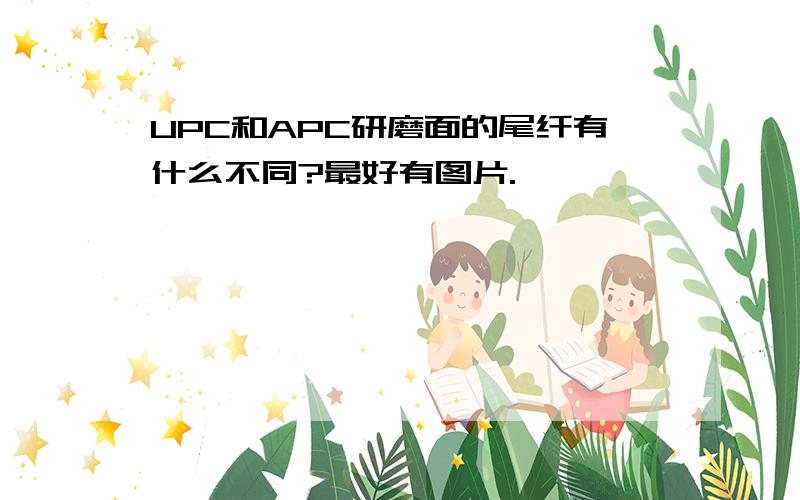 UPC和APC研磨面的尾纤有什么不同?最好有图片.