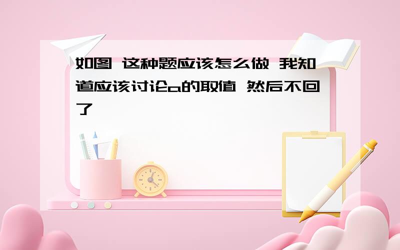 如图 这种题应该怎么做 我知道应该讨论a的取值 然后不回了