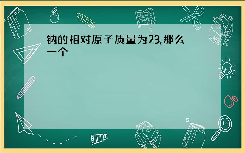 钠的相对原子质量为23,那么一个