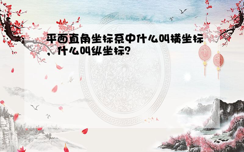 平面直角坐标系中什么叫横坐标，什么叫纵坐标？