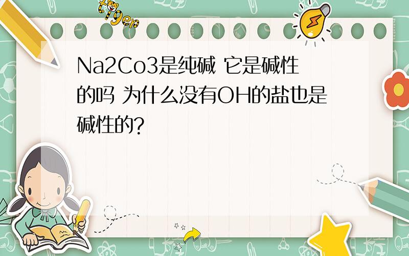 Na2Co3是纯碱 它是碱性的吗 为什么没有OH的盐也是碱性的?