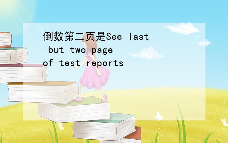 倒数第二页是See last but two page of test reports