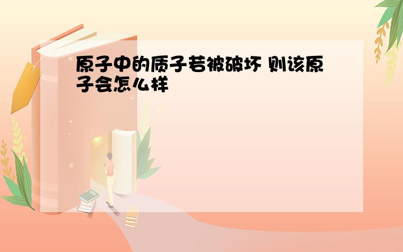 原子中的质子若被破坏 则该原子会怎么样