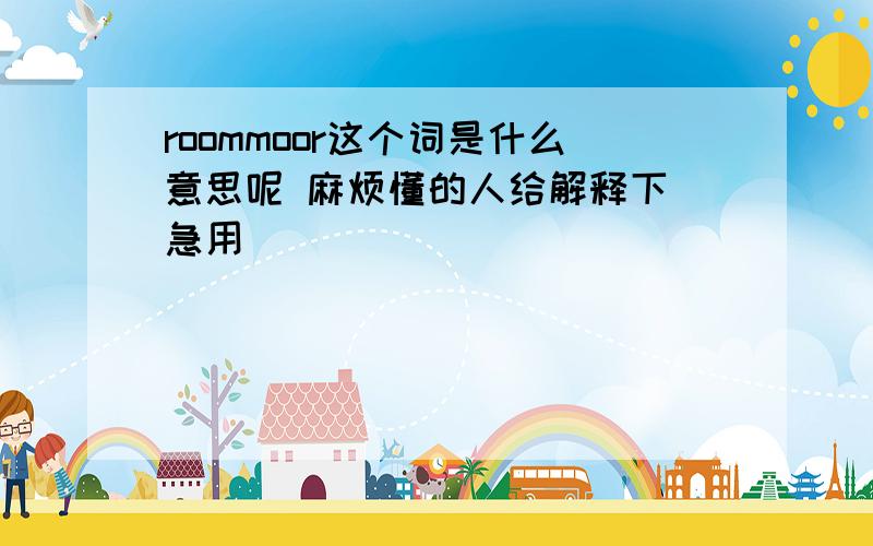 roommoor这个词是什么意思呢 麻烦懂的人给解释下 急用