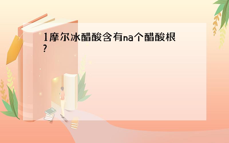 1摩尔冰醋酸含有na个醋酸根?