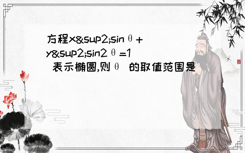 方程x²sinθ+y²sin2θ=1 表示椭圆,则θ 的取值范围是