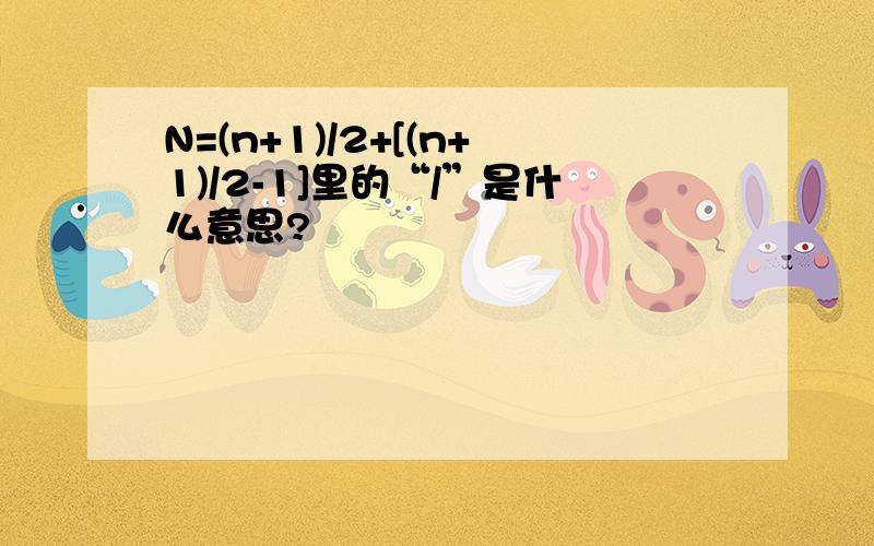 N=(n+1)/2+[(n+1)/2-1]里的“/”是什么意思?