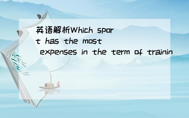 英语解析Which sport has the most expenses in the term of trainin