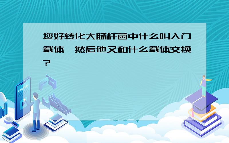 您好转化大肠杆菌中什么叫入门载体,然后他又和什么载体交换?