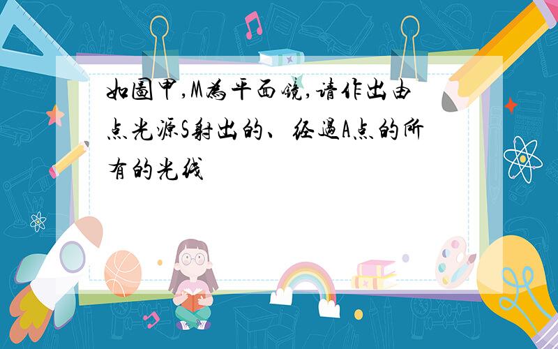 如图甲,M为平面镜,请作出由点光源S射出的、经过A点的所有的光线