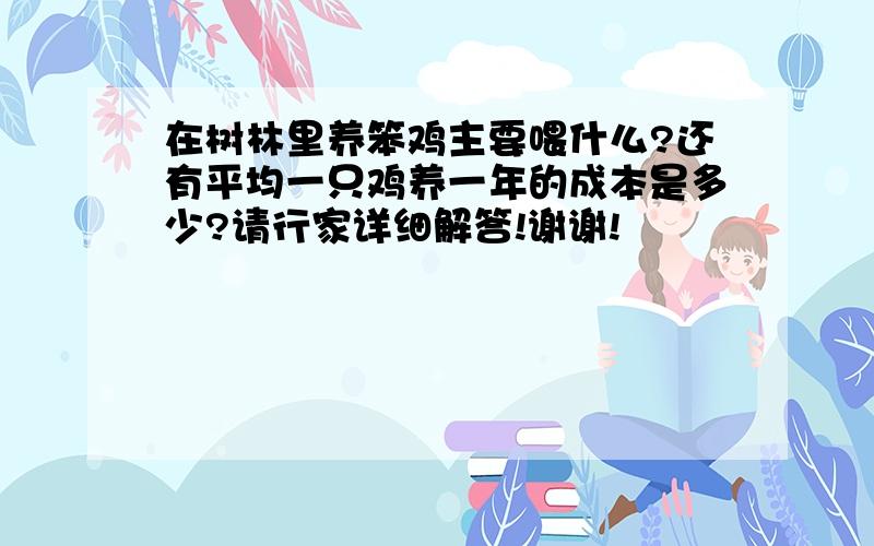 在树林里养笨鸡主要喂什么?还有平均一只鸡养一年的成本是多少?请行家详细解答!谢谢!