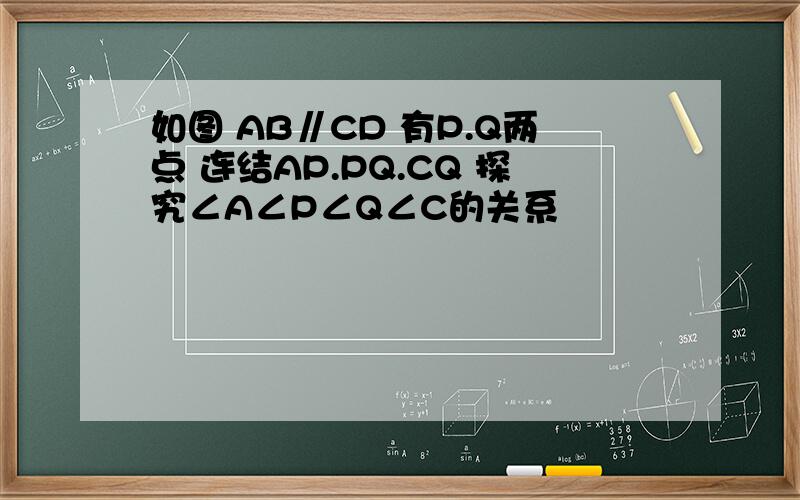 如图 AB∥CD 有P.Q两点 连结AP.PQ.CQ 探究∠A∠P∠Q∠C的关系