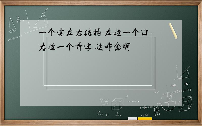 一个字左右结构 左边一个口 右边一个弄字 这咋念啊