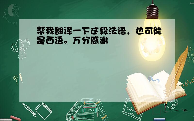 帮我翻译一下这段法语，也可能是西语。万分感谢