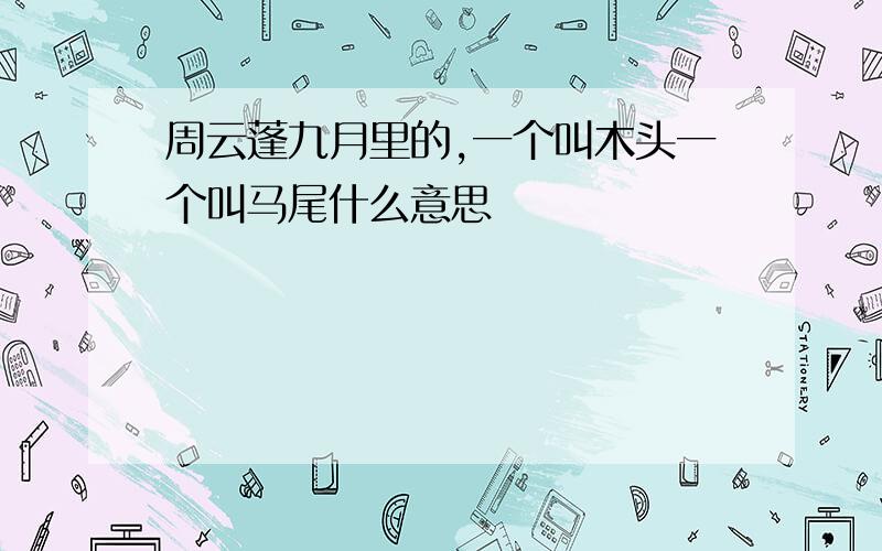 周云蓬九月里的,一个叫木头一个叫马尾什么意思