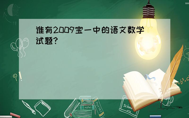 谁有2009宝一中的语文数学试题?