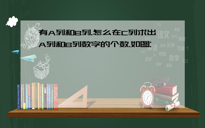 有A列和B列.怎么在C列求出A列和B列数字的个数.如图: