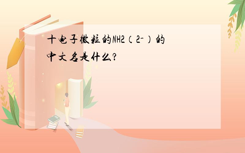 十电子微粒的NH2（2-）的中文名是什么?