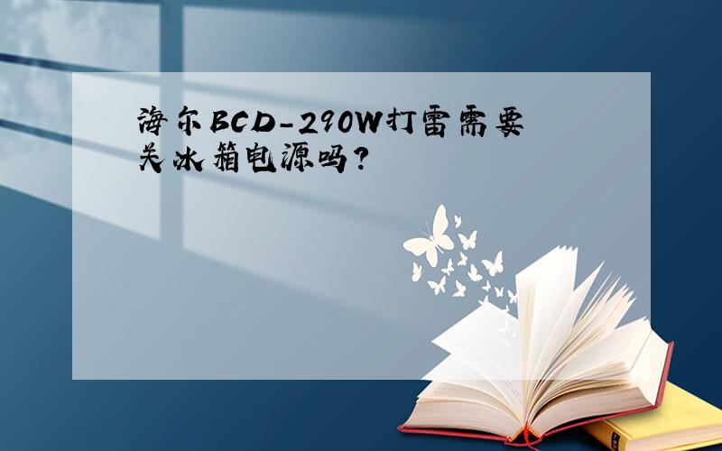 海尔BCD-290W打雷需要关冰箱电源吗?