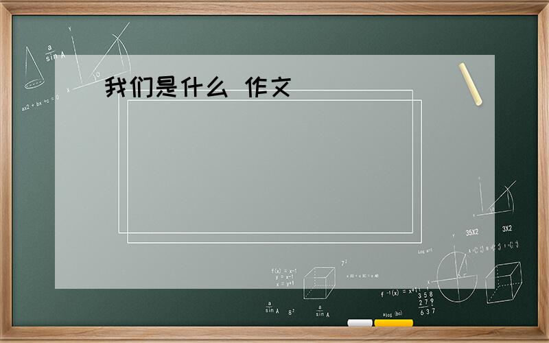 我们是什么 作文