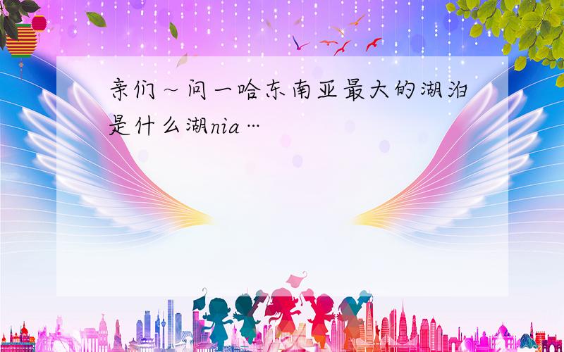 亲们～问一哈东南亚最大的湖泊是什么湖nia…