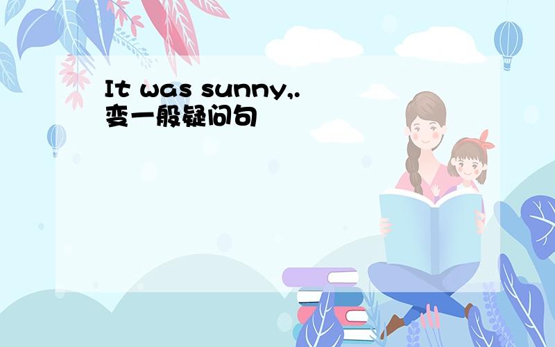 It was sunny,.变一般疑问句