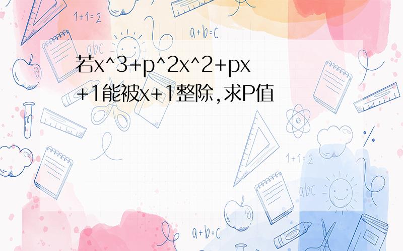 若x^3+p^2x^2+px+1能被x+1整除,求P值