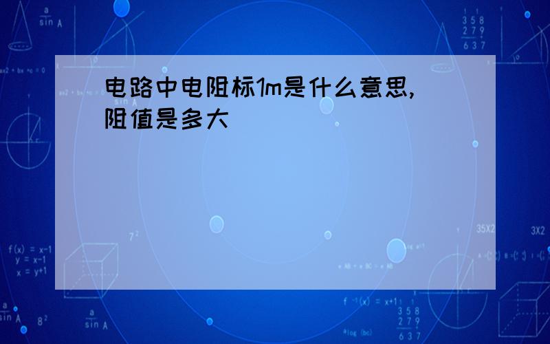 电路中电阻标1m是什么意思,阻值是多大