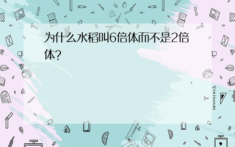 为什么水稻叫6倍体而不是2倍体?